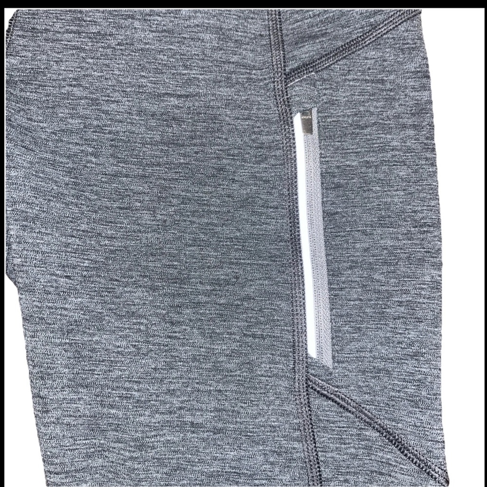 Athleta Rainier Heather Tight Grey Heather Legging Zip Up Pockets Reflective NWT - Picture 11 of 16